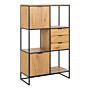 Swindon Bookcase With 2 Doors, 3 Drawers And 1 Shelves In Black