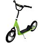 Homcom Teen Kids Stunt Scooter W/ Adjustable Handlebar, 12 Inch Rubber Tyres, Dual Brakes, Green