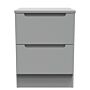 Milan 2 Drawer Bedside Cabinet In Dusk Grey