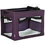 Pawhut Dog Carrier Bag Portable Cat Carrier Foldable Dog Bag For Miniature And Small Dogs, 69 X 51 X 51 Cm, Purple