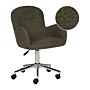 Office Swivel Chair Green Boucle Height Adjustable Base