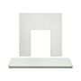 White Marble Back Panel & Hearth, 54 Inch