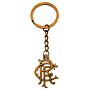 Rangers Fc Antique Gold Scroll Crest Keyring