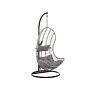 Hanging Chair Grey Rattan Metal Frame Indoor-outdoor Curved Shape