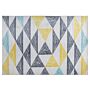 Area Rug Grey And Yellow Printed Geometric Pattern 160 X 230 Cm Low Pile