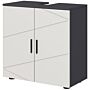 Kleankin Under Sink Cabinet, Bathroom Vanity Unit, Floor Basin Storage Cupboard With Double Doors And Shelf, 60 X 30 X 60 Cm, Light Grey