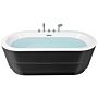 Freestanding Bath Black Sanitary Acrylic Oval Single 170 X 80 Cm With Fixtures