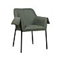 Armchair Green Fabric Soft Upholstery Black Legs Backrest Retro Glam Decor Style