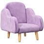 Zonekiz Cloud Shape Toddler Armchair, Ergonomically Designed Kids Chair, Comfy Children Playroom Mini Sofa For Relaxing, For Ages 1.5-5 Years - Purple