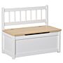 Homcom 2-in-1 Wooden Toy Box Seat Bench Storage Chest Cabinet Organizer With Safety Pneumatic Rod 60 X 30 X 50cm White