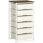 Homcom Chest Of Drawers, 6-drawer Storage Organiser Unit With Steel Frame, White