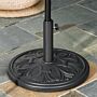 Outsunny Round Parasol Base Heavy Duty Cement Stand Umbrella Holder Garden