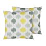 Set Of 2 Garden Cushions Multicolour Polyester Square 45 X 45 Cm Water Resistant Modern Pattern