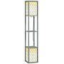 Homcom Floor Lamp With Shelves, Dual Light, Modern Tall Standing Lamps, With Pull Chain Switch (bulb Not Included), Light Grey | Aosom Uk