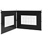 Outsunny Gazebo Side Panels, Sides Replacement With Window For 3x3(m) Or 3x4m Pop Up Gazebo, 2 Pack, Black