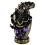 Decorative Purple, Gold & Black Ganesh - Lotus Tealight Holder