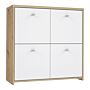 Best Chest Storage Cabinet With 4 Doors In Artisan Oak/white