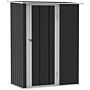 Outsunny Garden Storage Shed, Outdoor Tool Shed With Sloped Roof, Lockable Door For Equipment, Bikes, Grey, 142 X 84 X 189cm