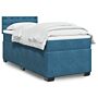 Vidaxl Box Spring Bed With Mattress Dark Blue 90x200 Cm Velvet