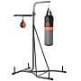 Homcom Freestanding Duo Punch Training Punchbag Sandbag Adjustable Height Home Agility Training Steel Frame