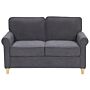 Sofa Grey Velvet Fabric Wooden Frame Pocket Springs Living Room 2 Seater