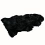 Black Sheepskin Rug Xxl 60 X 120cm