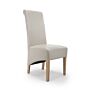 Krista Roll Back Bonded Leather Ivory Dining Chair