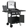 Vidaxl Gas Bbq Grill With 4 Burners Black Powder-coated Steel