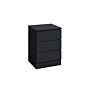 Oslo 3 Drawer Bedside Black