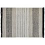 Rug Beige And Black Wool Cotton 160 X 230 Cm Hand Woven Flat Weave With Tassels