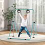 Homcom Adjustable Height, Foldable Kids Gymnastics Bar W/ Non-slip Mats, For 3+ Years, Green