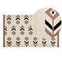 Kilim Area Rug Beige And Black Cotton 80 X 150 Cm Low Pile Pattern Rectangular Reversible