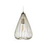 Hanging Light Pendant Lamp Gold Wire Geometric Cage Shade Metal