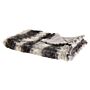 Blanket Grey And White Acrylic 150 X 200 Cm Fluffy Throw Faux Fur Striped Pattern