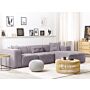 Corner Sofa Grey Corduroy 3 Seater Left Hand Extra Scatter Cushions