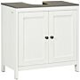 Kleankin Modern Bathroom Sink Cabinet, Floor Standing Under Sink Cabinet Freestanding Storage Cupboard W/ Adjustable Shelf Double Doors Antique White