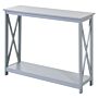 Homcom Console Table Hallway Desk W/storage Shelf, X Design, Grey