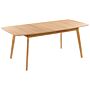 Dining Table Light Wood 150/190 X 90 Cm Extending Leaf Wooden Legs Scandinavian Style