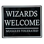 Metal Wall Sign - Wizards Welcome Muggles Tolerated