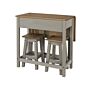 Corona Grey Breakfast Drop Leaf Table & 2 Stools Set