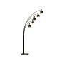 Floor Lamp Black Metal 120 Cm 5 Arms Adjustable Round Shades Base Foot Pedal Switch