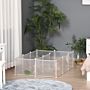 Pawhut Pet Playpen Diy Small Guinea Pigs Hutches Open Enclosure Portable Plastic Fence 12 Panels For Kitten Bunny Chinchilla Guinea Pig White