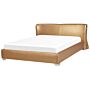 Eu Super King Size Water Bed 6ft Gold Leather With Accessories Contemporary Beliani