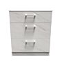 Devon 3 Drawer Deep Chest In Marble White