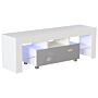 Luna 1 Drawer Led Tv Unit, White & Grey