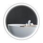 Kleankin Round Bathroom Mirror With Led Lights, 3 Temperature Colours, Defogging Film, Aluminium Frame, Hardwired, 60 X 60 Cm