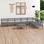 Vidaxl 8 Piece Garden Lounge Set Solid Wood Pine Grey