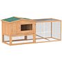 Pawhut 2 Floor Wooden Rabbit Hutch Bunny Cage House Chicken Coop Outdoor Garden Backyard 158 X 58 X 68 Cm