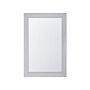 Wall-mounted Hanging Mirror Silver 61 X 91 Cm Vertical Dresser Gesso Finish