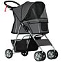 Pawhut Foldable Pet Stroller For Small And Miniature Dog, Dark Grey